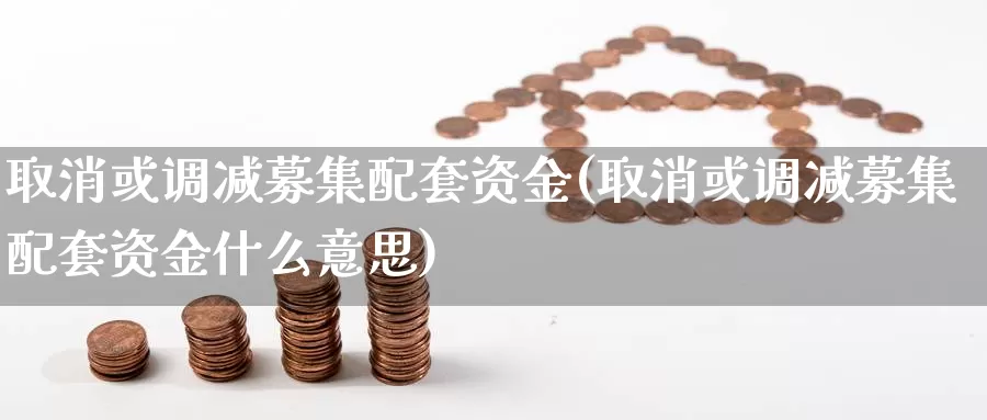 取消或调减募集配套资金(取消或调减募集配套资金什么意思)_https://www.rktglass.com_恒指期货开户_第1张